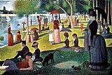 Famous Afternoon Paintings - Sunday Afternoon on the Island of la Grande Jatte
